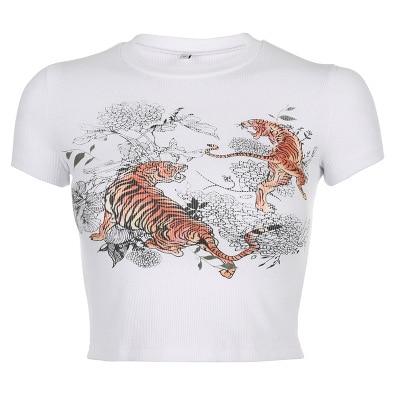 Tiger Print Ribbed Top by White Market