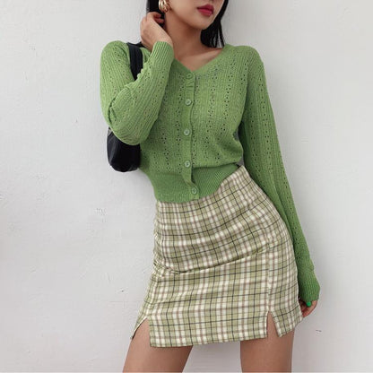 Plaid Mini Skirt by White Market