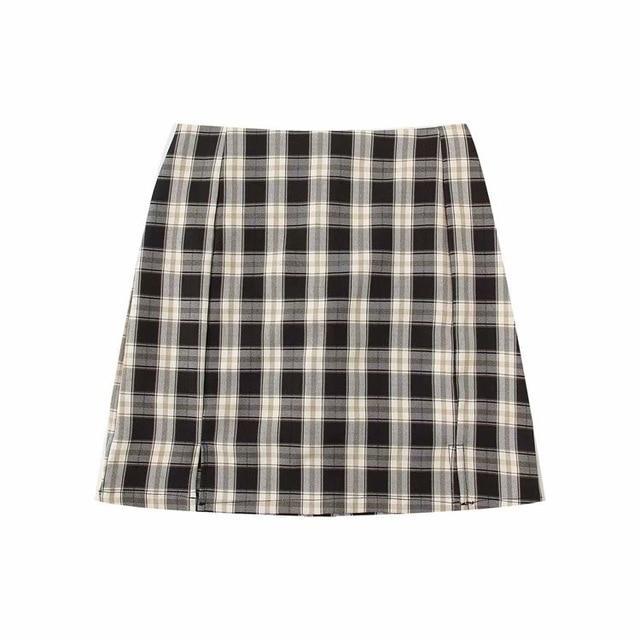 Plaid Mini Skirt by White Market