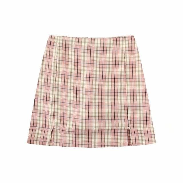 Plaid Mini Skirt by White Market