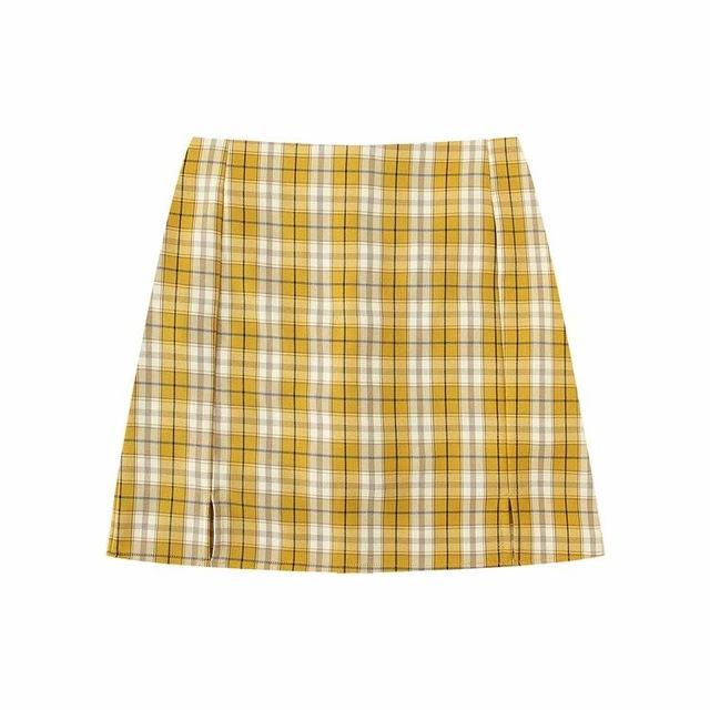 Plaid Mini Skirt by White Market