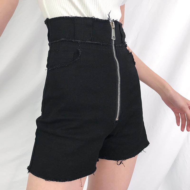 Hight Waisted Cut Denim Shorts by White Market