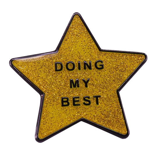 Doing My Best Glitter Pin by White Market