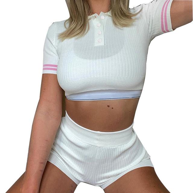 Preppy Short Sleeve Mini Skirt 2 Piece Set by White Market