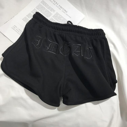 IDGAF Embroidered Shorts by White Market