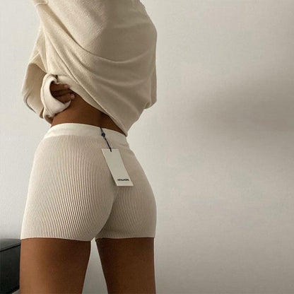 Ribbed Short Shorts by White Market