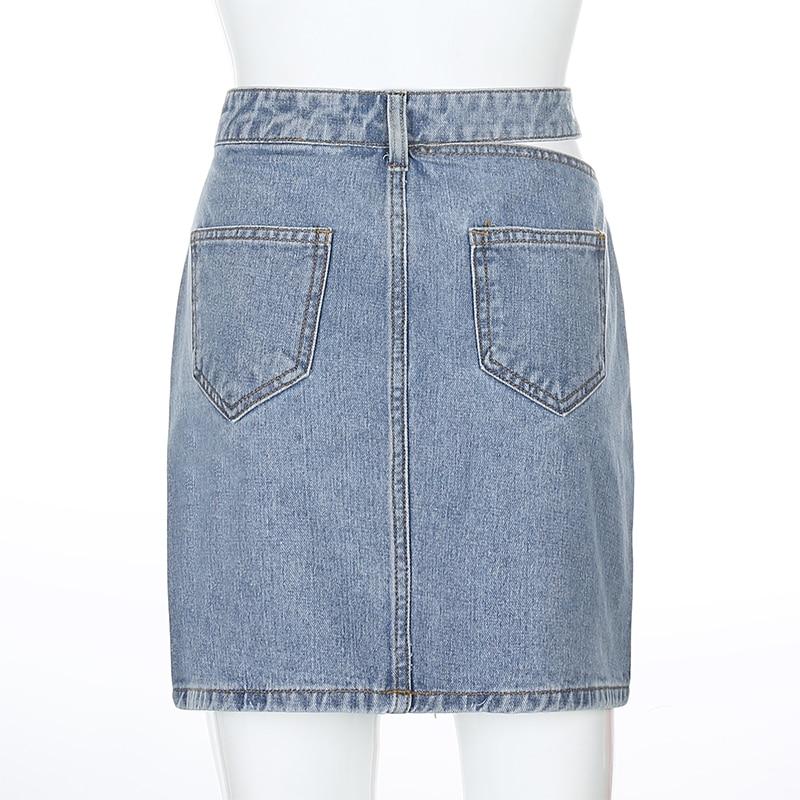 Side Cut High Waisted Denim Skirt by White Market