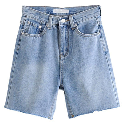 High Waist Slim Denim Shorts by White Market