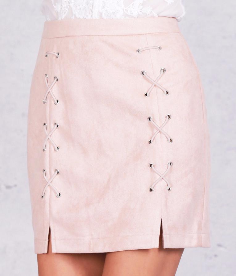 Lace Up Suede Pencil Skirt by White Market