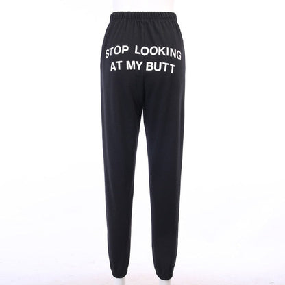 "Stop Looking At My Butt" Thin Sweatpants by White Market