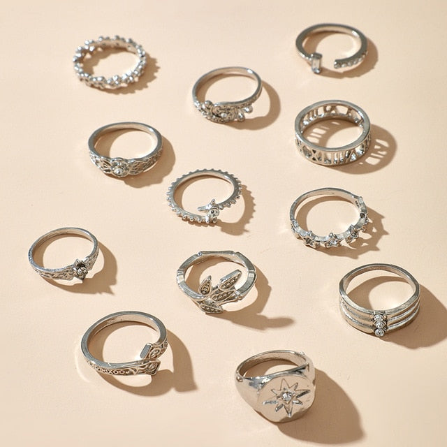 Silver Ring Set 13pcs by White Market