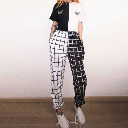 Black White Split Trousers by White Market