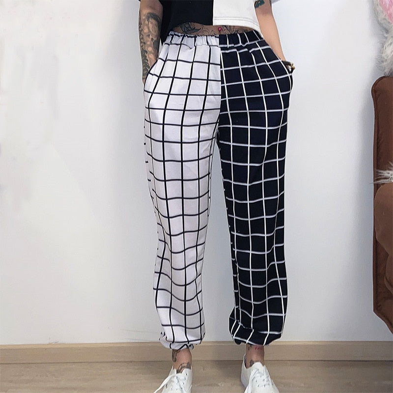 Black White Split Trousers by White Market