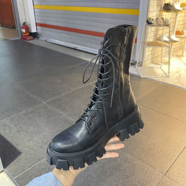 Chunky Platform Combat Boots by White Market