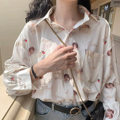 Angel Button Up Shirt by White Market