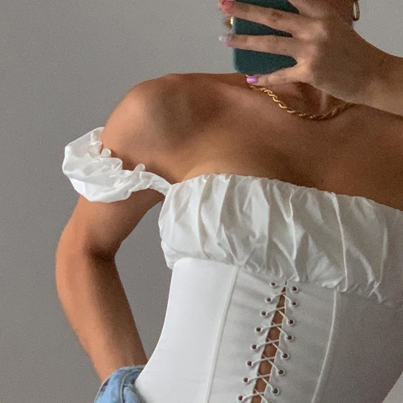 Off Shoulder Corset Top by White Market