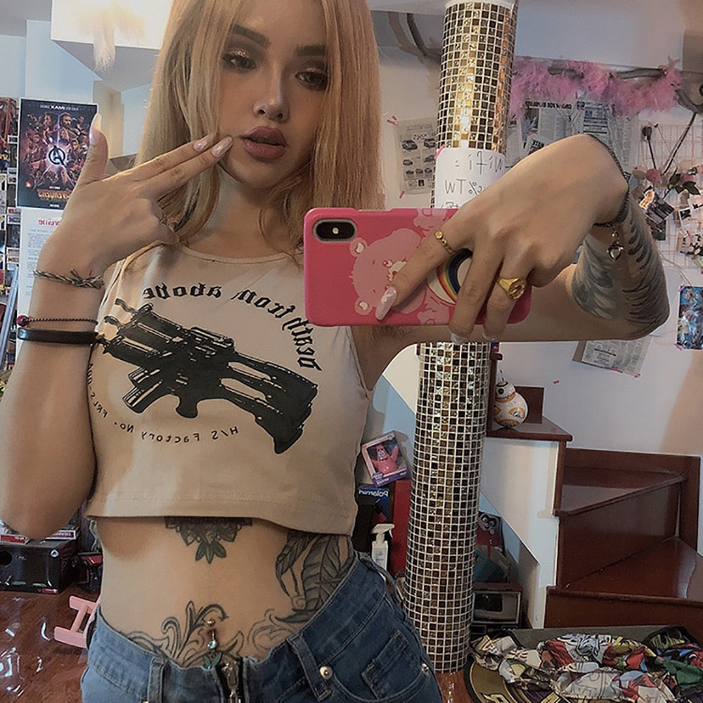 Death From Above Crop Top by White Market