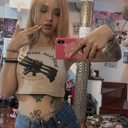 Death From Above Crop Top by White Market