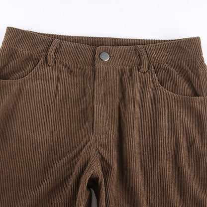 High Waisted Y2K Corduroy Trousers by White Market