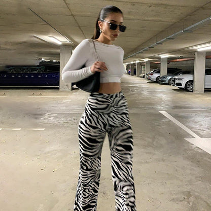 Psychedelic Zebra Print Pants by White Market