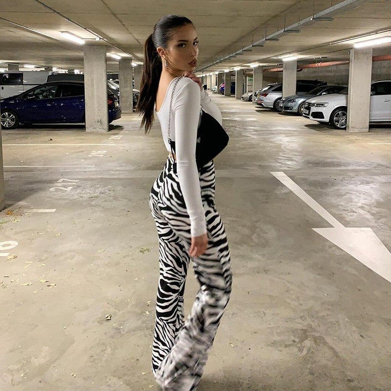 Psychedelic Zebra Print Pants by White Market