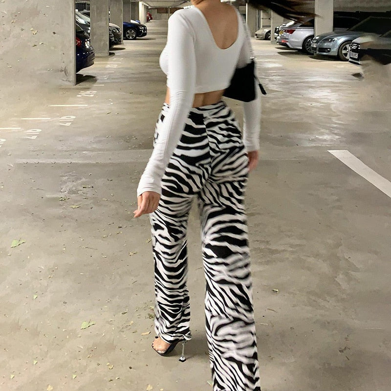 Psychedelic Zebra Print Pants by White Market