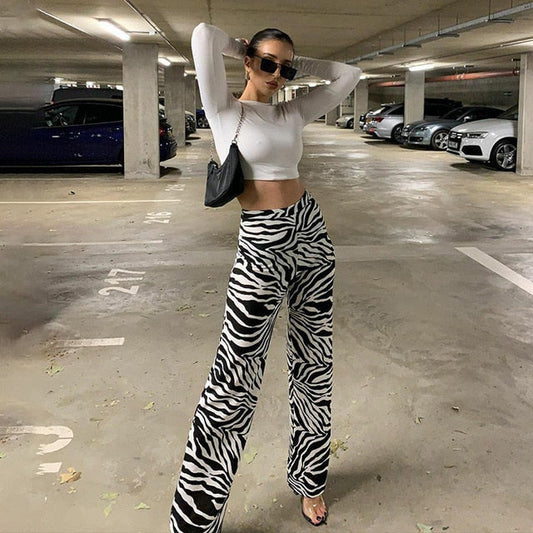 Psychedelic Zebra Print Pants by White Market