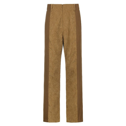 Patched Corduroy High Waisted Pants by White Market