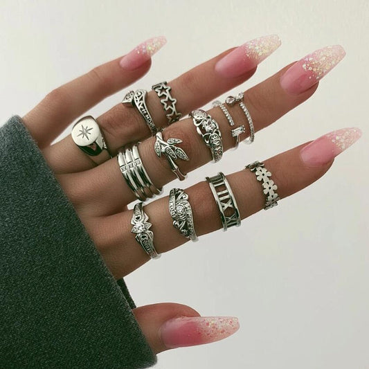 Silver Ring Set 13pcs by White Market