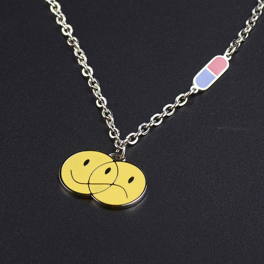 Happy & Sad Necklace by White Market