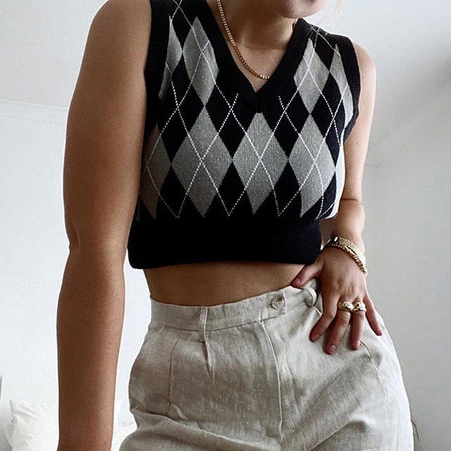 90s Vintage Vest Crop Tops by White Market