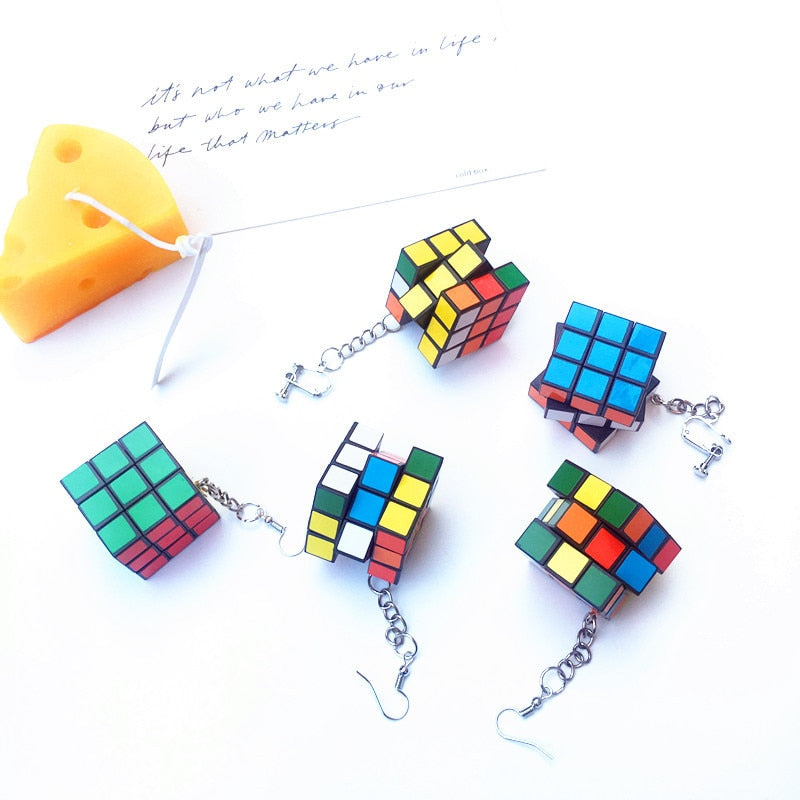 Rubix Cube Earrings by White Market