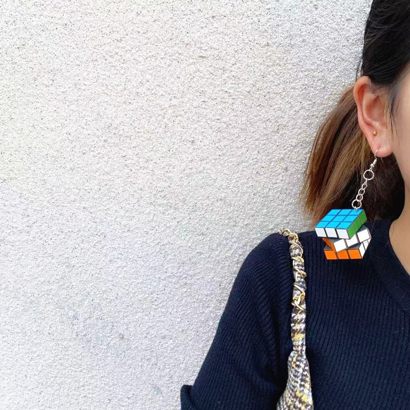 Rubix Cube Earrings by White Market