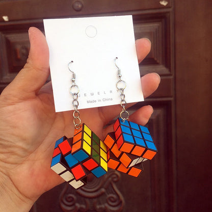 Rubix Cube Earrings by White Market