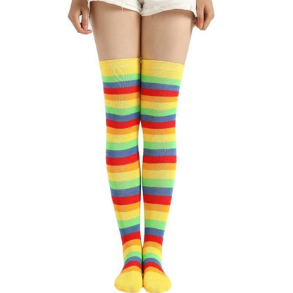 Thigh Long Rainbow Socks by White Market