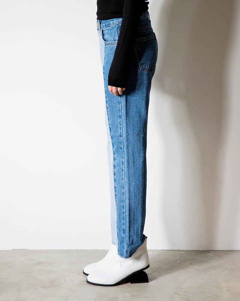 Two Tone Patchwork High Waisted Denim by White Market