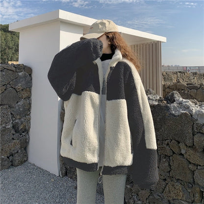 Two Tone Vegan Fur Jacket by White Market