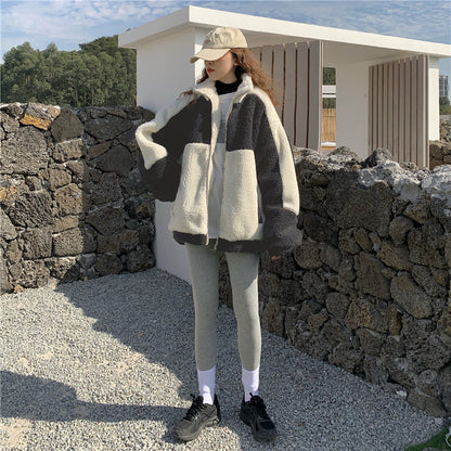 Two Tone Vegan Fur Jacket by White Market