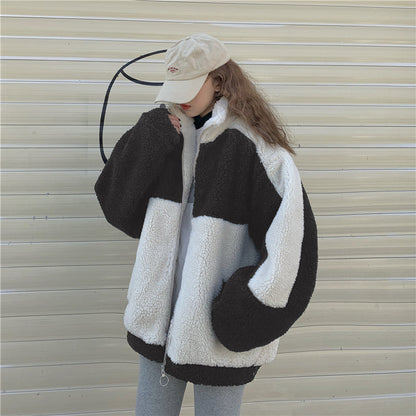 Two Tone Vegan Fur Jacket by White Market