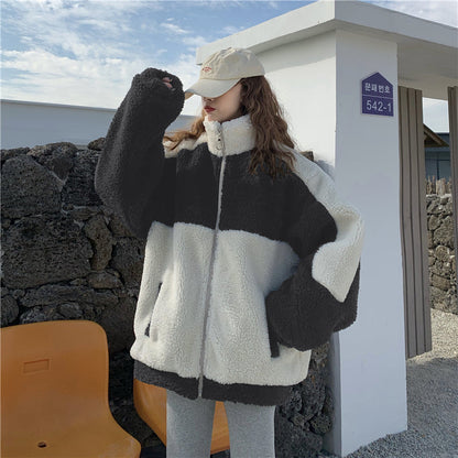 Two Tone Vegan Fur Jacket by White Market