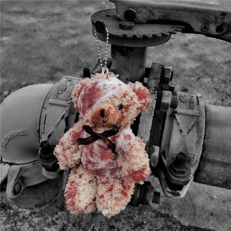 Bloody Teddy Bear Keychain by White Market