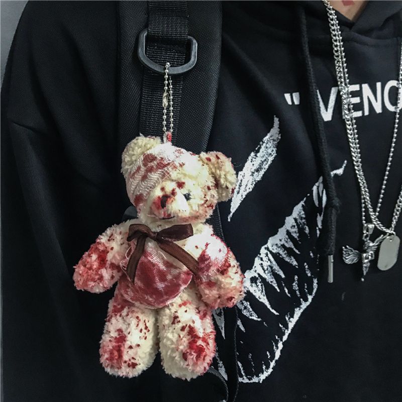 Bloody Teddy Bear Keychain by White Market