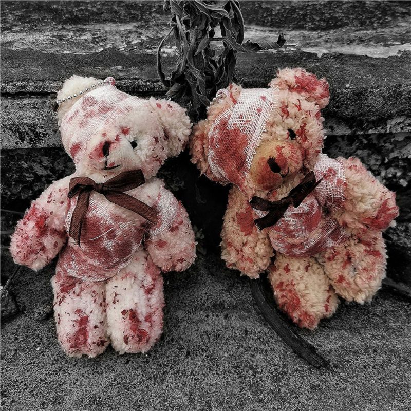 Bloody Teddy Bear Keychain by White Market