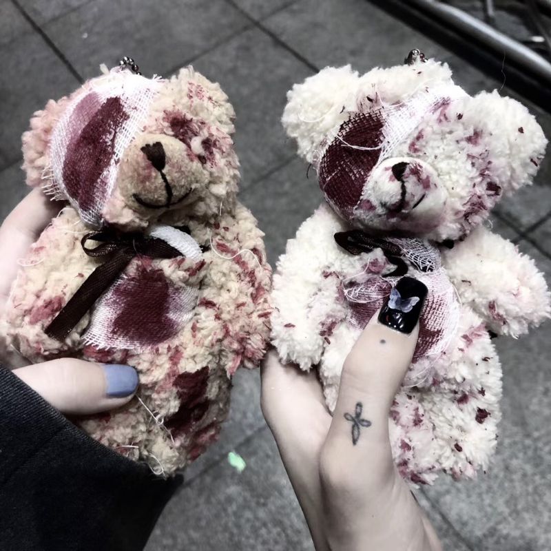 Bloody Teddy Bear Keychain by White Market