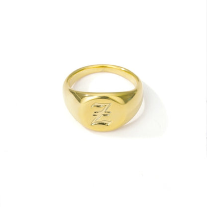 Initial A-Z Old English Signet Ring by White Market