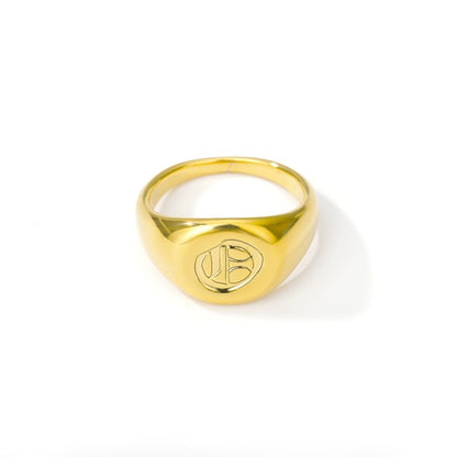 Initial A-Z Old English Signet Ring by White Market