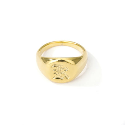 Initial A-Z Old English Signet Ring by White Market