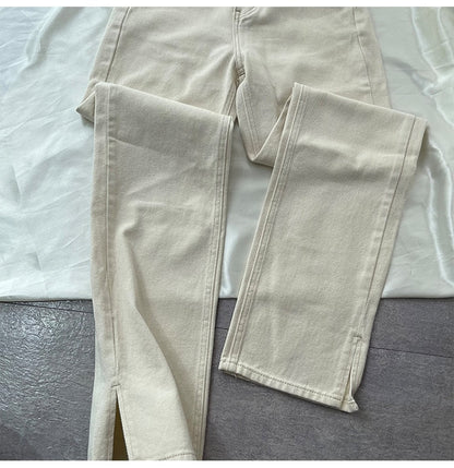 Flared And Split High Waisted Casual Jeans by White Market