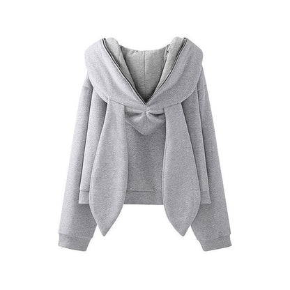 Bunny Ears Zip Up Hoodie by White Market