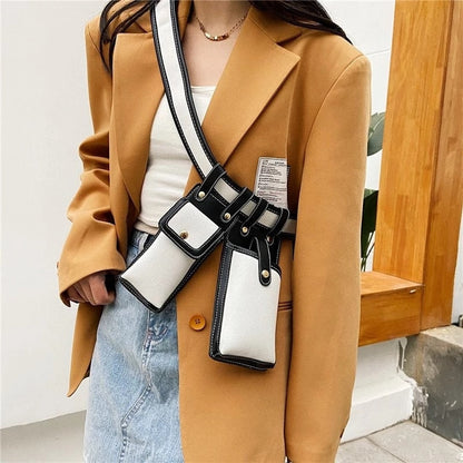 Double Leather Crossbody Bags by White Market